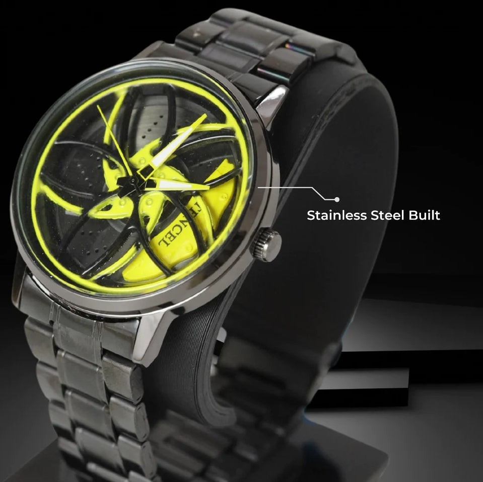 Gyro Spinning Watch At Low Price (Yellow)