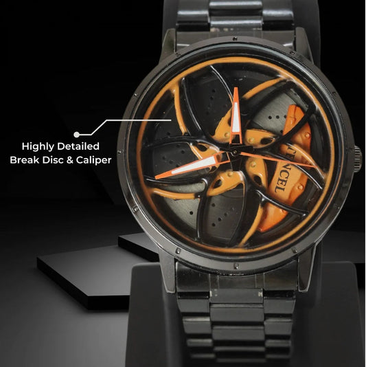 Gyro Spinning Watch At Low Price (Orange)