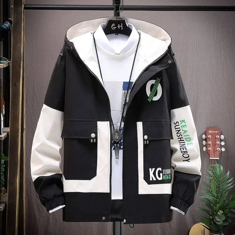 YiXin Hoodie Oversize Pull Over Hoodies Men 2022 Fashion Patchwork Hoody