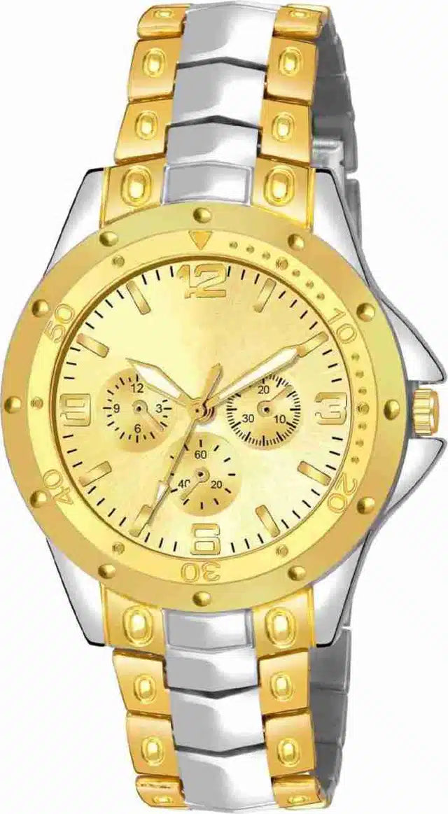 Analog Watch for Men (Gold & Silver)