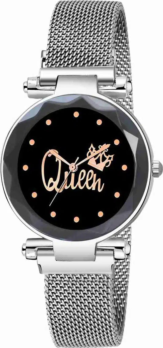 Queen Dial Analog Chain Watch for Women (Silver)